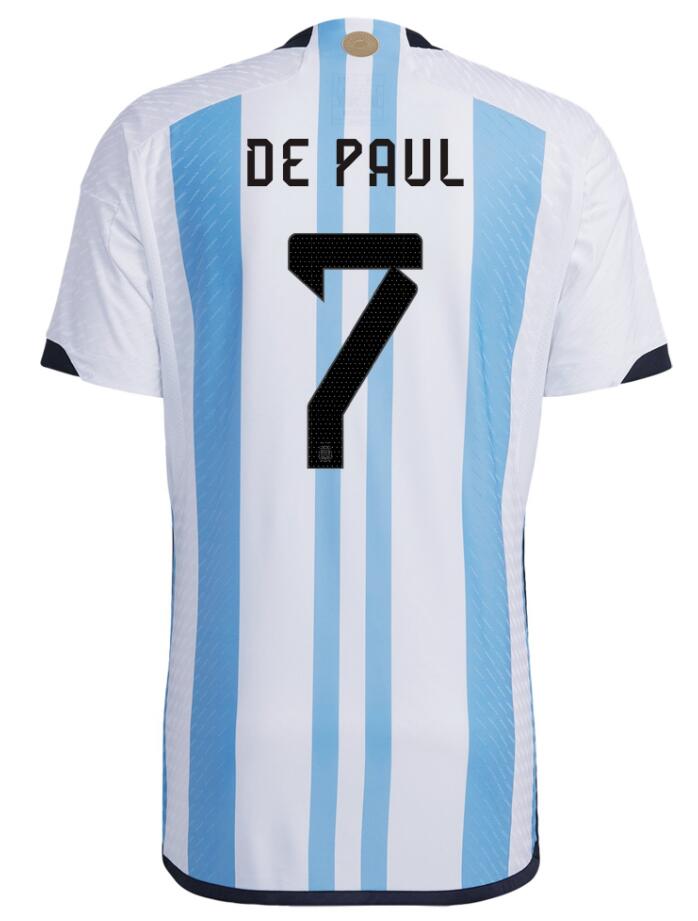 Match Version Argentina 2022 World Cup Home 7 RODRIGO DE PAUL Shirt