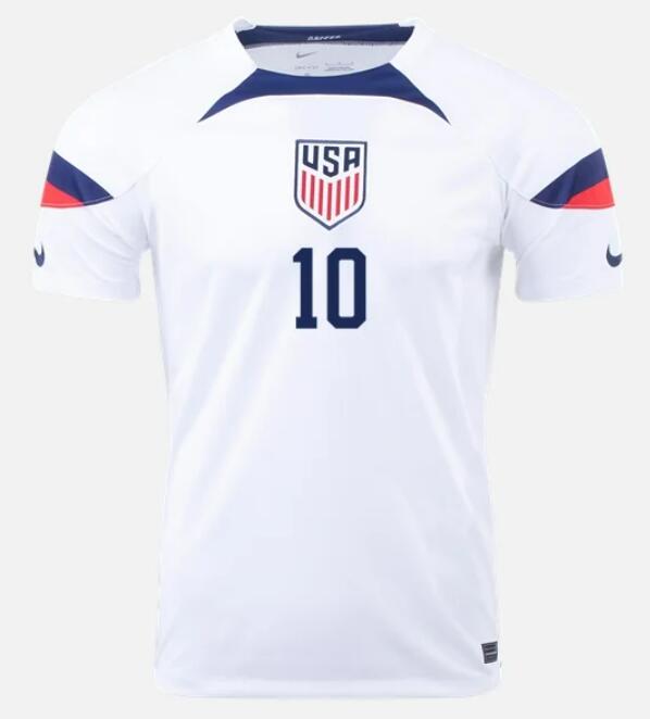 USA 2022 World Cup Home 10 CHRISTIAN PULISIC Shirt Soccer Jersey ...