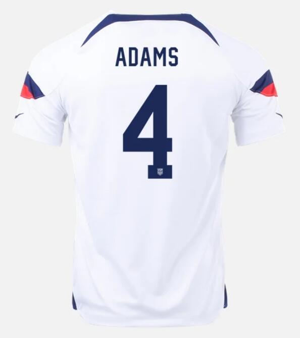 USA 2022 World Cup Home 4 TYLER ADAMS Shirt Soccer Jersey ...