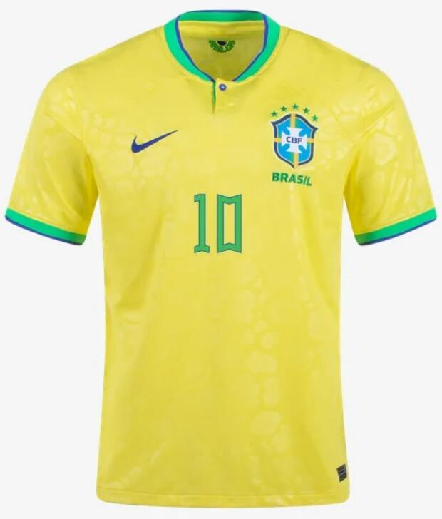 Brazil 2022 World Cup Home 10 Neymar Jr. Shirt Soccer Jersey ...