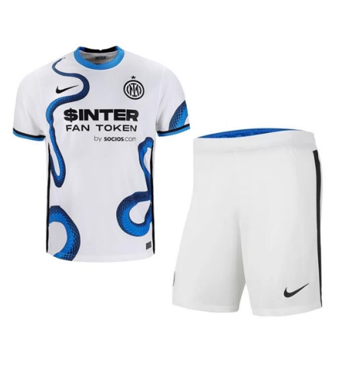 Inter Milan 2021/22 Away Kids Soccer Kit Children Shirt And Shorts ...