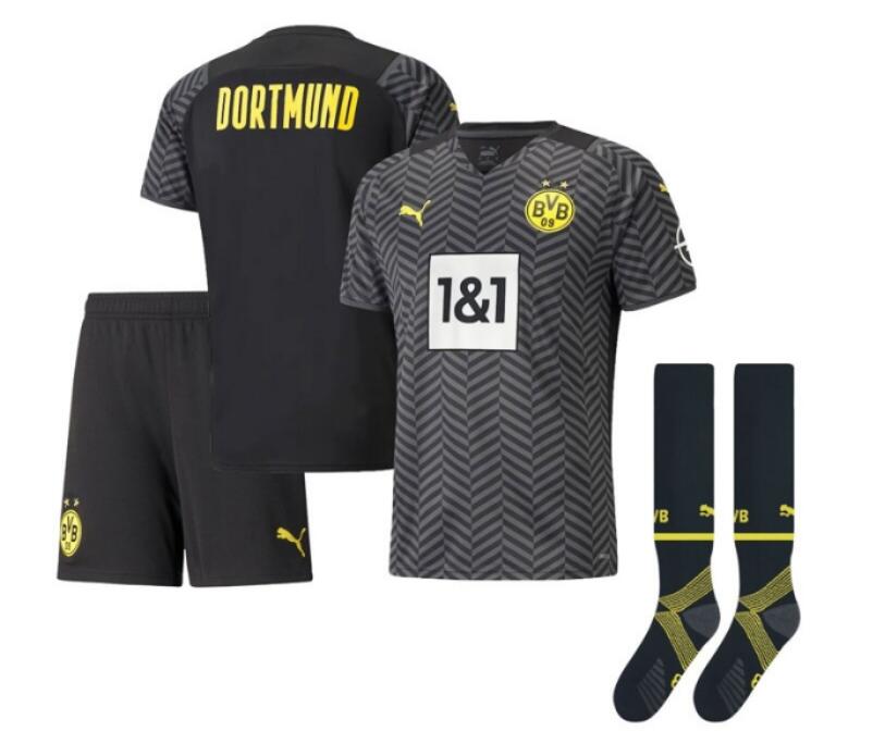 Borussia Dortmund 2021/22 Away Soccer Team Whole Kit