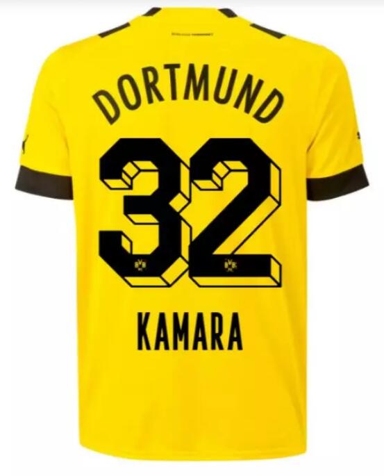 Borussia Dortmund 2022/23 Home 32 Kamara Shirt Soccer Jersey