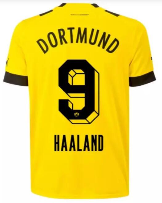 Borussia Dortmund 2022/23 Home 9 Haaland Shirt Soccer Jersey