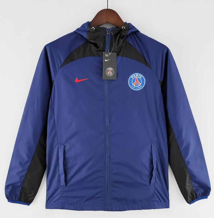 PSG 2022/23 Blue Black Windbreaker Jacket | Dosoccerjersey Shop