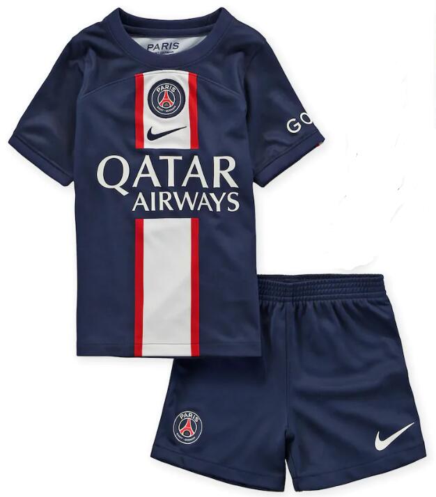 PSG 2022/23 Home Kids Soccer Jersey Kit Children Shirt + Shorts ...