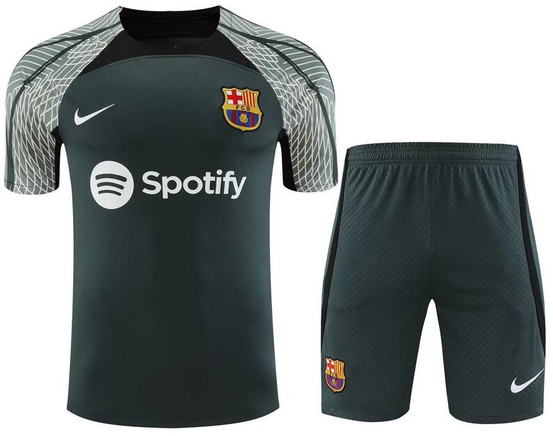 Barcelona 2023/24 Green Training Uniforms (Shirt+Shorts ...