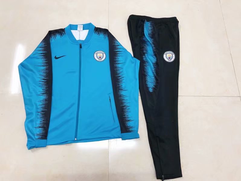 Manchester City 2018/19 Light Blue Training Suit (Jacket+Trouser ...