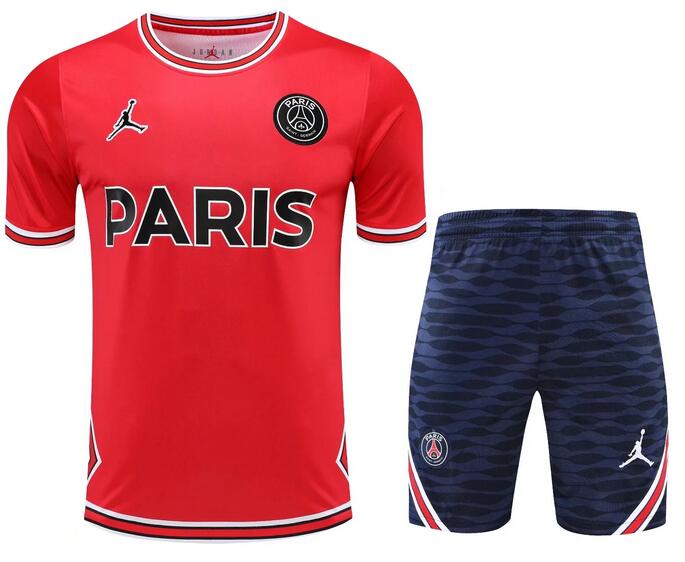 PSG 2022/23 Red AJ Training Uniforms (Shirt+Shorts) | Dosoccerjersey Shop