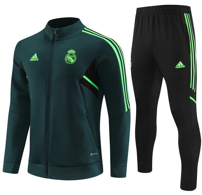 Real Madrid 2022/23 Green Training Suit (Jacket+Trouser ...