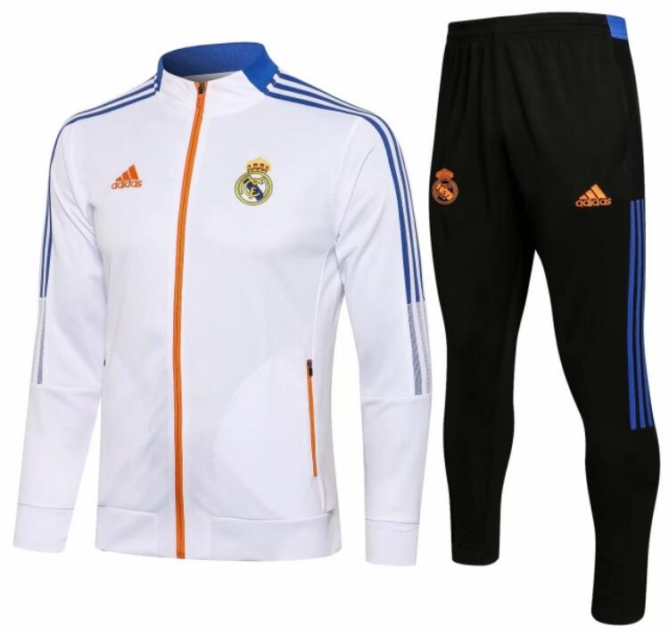 Real Madrid 2021/22 White Training Suits (Jacket+Trousers ...