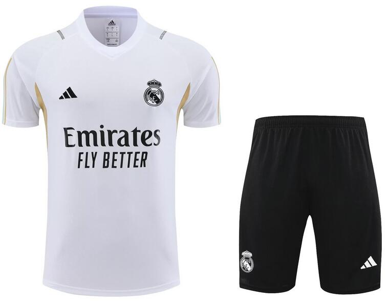 Real Madrid 2023/24 White Training Uniforms (Shirt+Shorts ...